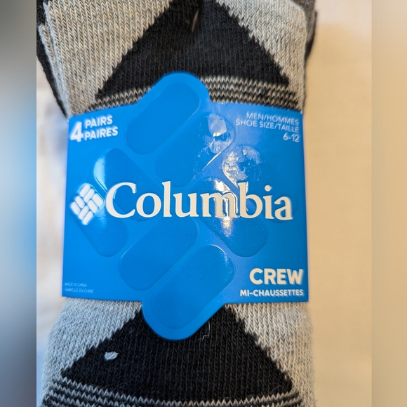 Mens Columbia Crew Wool Blend Socks 4 Pairs Brand New - Picture 2 of 7